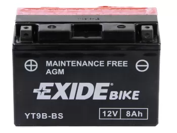 Аккумулятор сухозаряженный AGM 8Ah 110A EXIDE YT9B-BS = ET9B-BS (8375)