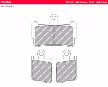 Тормозные колодки FERODO FDB2259ST (6597)
