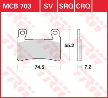 Тормозные колодки LUCAS MCB703SV TRW / LUCAS (6762)