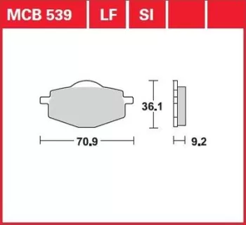 Тормозные колодки LUCAS MCB539 TRW / LUCAS (6690)