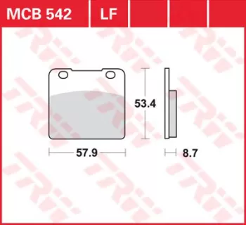 Тормозные колодки LUCAS MCB542 TRW / LUCAS (6692)