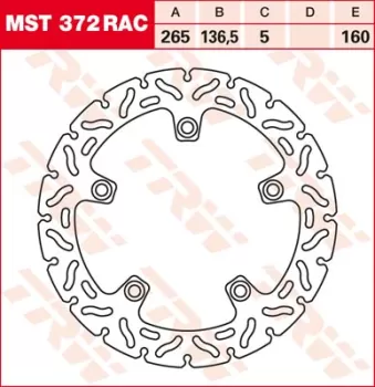 Гальмівний диск LUCAS MST372RAC TRW / LUCAS (6125)