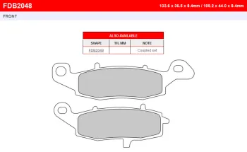Тормозные колодки Ferodo FDB2048EFP (84216)