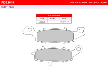 Тормозные колодки Ferodo FDB2049EFP (84213)