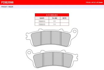 Тормозные колодки Ferodo FDB2098EFP (84219)