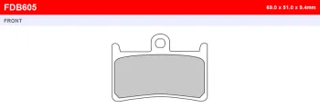 Тормозные колодки FERODO FDB605ST (FDB605KST) (6651)