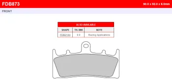 Тормозные колодки Ferodo FDB873KST = FDB873ST (88051)