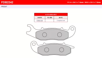 Тормозные колодки FERODO FDB2242P (7757)