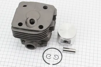 Husqvarna 365 - Циліндр к-кт (цпг) 48мм (палець 12мм) чорний (круглий патрубок) Китай (19263)