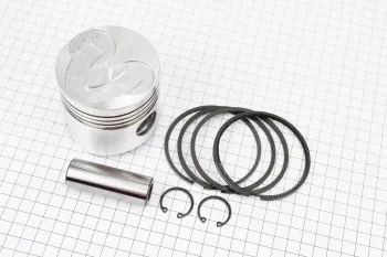 R175A - Поршень, кольца, палец к-кт 75мм +0,50 (с выборкой под клапана) Китай (20003)