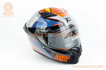 Шлем интеграл Axxis Fenix Essence (размер S) чёрно-оранжевый (78543)