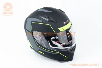 Шлем интеграл Galaxy GLX-313 (размер S) чёрно-салатовый мат (82364)