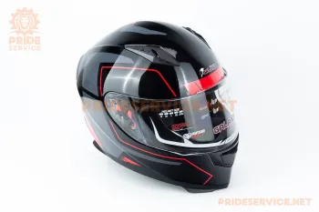 Шлем интеграл Galaxy GLX-313 (размер M) чёрно-красный (82369)
