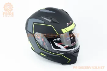 Шлем интеграл Galaxy GLX-313 (размер M) чёрно-салатовый мат (82372)
