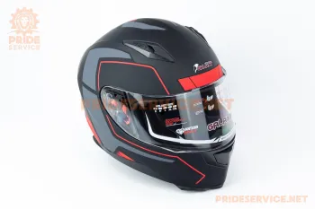 Шлем интеграл Galaxy GLX-313 (размер L) чёрно-красный мат (82378)