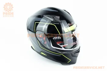 Шлем интеграл Galaxy GLX-313 (размер L) чёрно-салатовый (82379)