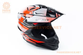 Шлем кроссовый Galaxy GLX-803 (размер M) чёрно-красный, стандарт DOT (82538)
