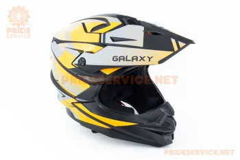 Шлем кроссовый Galaxy GLX-803 (размер M) чёрно-оранжевый мат, стандарт DOT (82541)