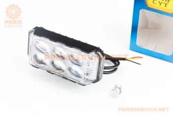 Фара додаткова світлодіодна 6-LED (102x47мм) із стробоскопом (габарит POLICE) (86205)