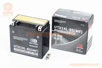 Аккумулятор Outdo UTX14L-BS(MF) 12V14Аh кислотный (L150xW85xH145мм) (87075)