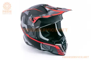 Шлем кроссовый Forte HD-806-5 (размер L) чёрно-красный мат (87752)