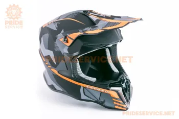 Шолом кросовий Forte HD-806-7 (розмір М) чорно-помаранчевий мат (87757)