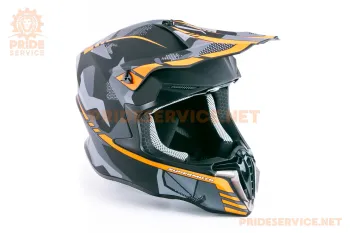 Шлем кроссовый Forte HD-806-7 (размер XL) чёрно-оранжевый мат (87759)