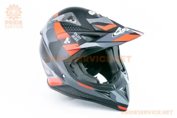Шолом кросовий JUNIOR FXW HF-116 S (49-50см) чорно-червоний мат Q267-R (87931)