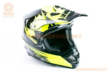 Шлем кроссовый BLD 819-5 (размер L) чёрно-салатовый (88242)