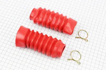 Гофра амортизатора переднего d=30/45mm; L=125mm к-кт 2шт, КРАСНЫЙ Китай (21572)