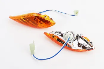 Yamaha JOG SA-16 повороты передние в сборе к-кт 2шт, желтые Китай (25509)
