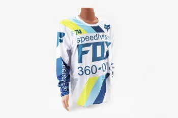 Футболка (Джерсі) для чоловіків XL - (Polyester 100%) біло-синя FOX (45028)