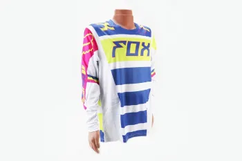 Футболка (Джерсі) для чоловіків XL - (Polyester 100%) біло-синьо-салатова FOX (45029)