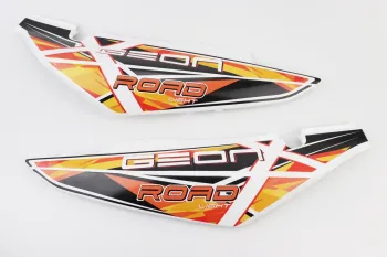 X-Road Light 200-250 - пластик задний боковой лев., прав. к-кт 2шт, БЕЛЫЙ с оранжевым рисунком (47059)
