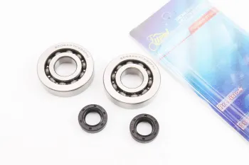 Honda DIO AF18 / 27 - Подшипники коленвала (20x52x12) 2шт + сальники 15x25,5x7 2шт (65568)