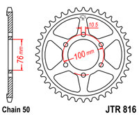 Зірка задня JT SPROCKETS JTR816.45ZBK | Автомотозип