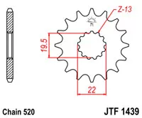 Зірка передня JT SPROCKETS JTF1439.13 (5236)