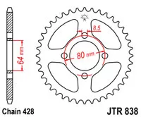 Звезда задняя JT SPROCKETS JTR838.43 (5396)
