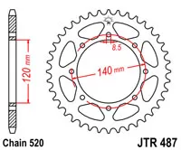 Звезда задняя JT SPROCKETS JTR487.44 (5834)