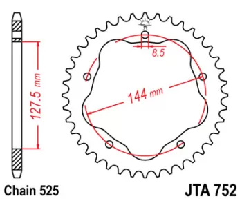 Звезда задняя легкосплавная JT SPROCKETS JTA752.45 (5685)