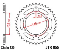 Зірка задня JT SPROCKETS JTR855.45ZBK (5994)