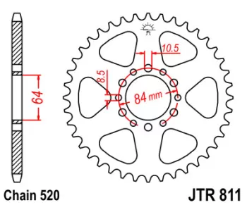 Зірка задня JT SPROCKETS JTR811.45 (5611)