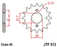 Звезда передняя JT SPROCKETS JTF513.14 (5761)