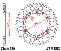 Звезда задняя JT SPROCKETS JTR853.52 (5266)