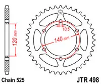 Звезда задняя JT SPROCKETS JTR498.38 (5230)