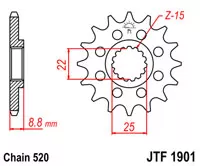 Звезда передняя JT SPROCKETS JTF1901.12 (5969)