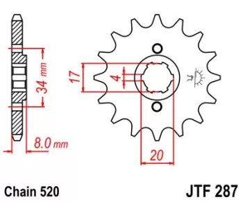 Зірка передня JT SPROCKETS JTF287.13 (27118)