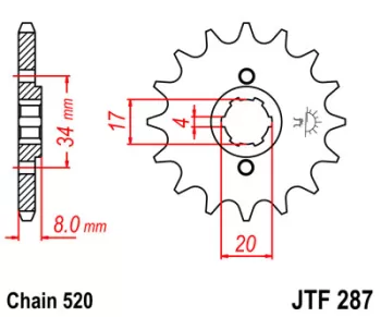 Звезда передняя JT SPROCKETS JTF287.14 (5641)