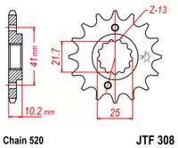 Звезда передняя JT SPROCKETS JTF308.14 (5507)