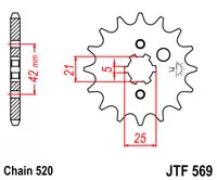 Зірка передня JT SPROCKETS JTF569.16 (5215)